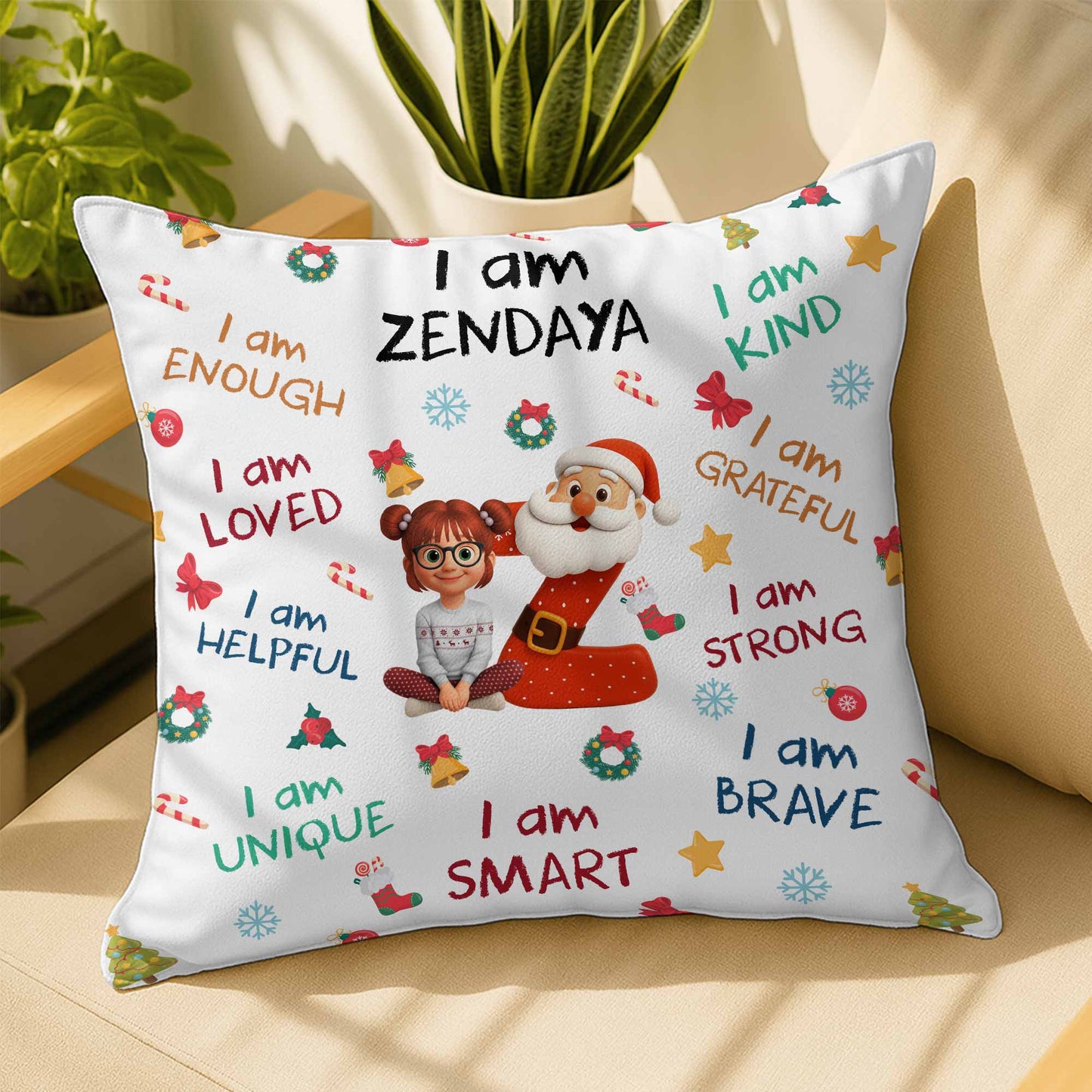 I Am Enough, Loved, Helpful, Unique, Smart With Santa And Elf