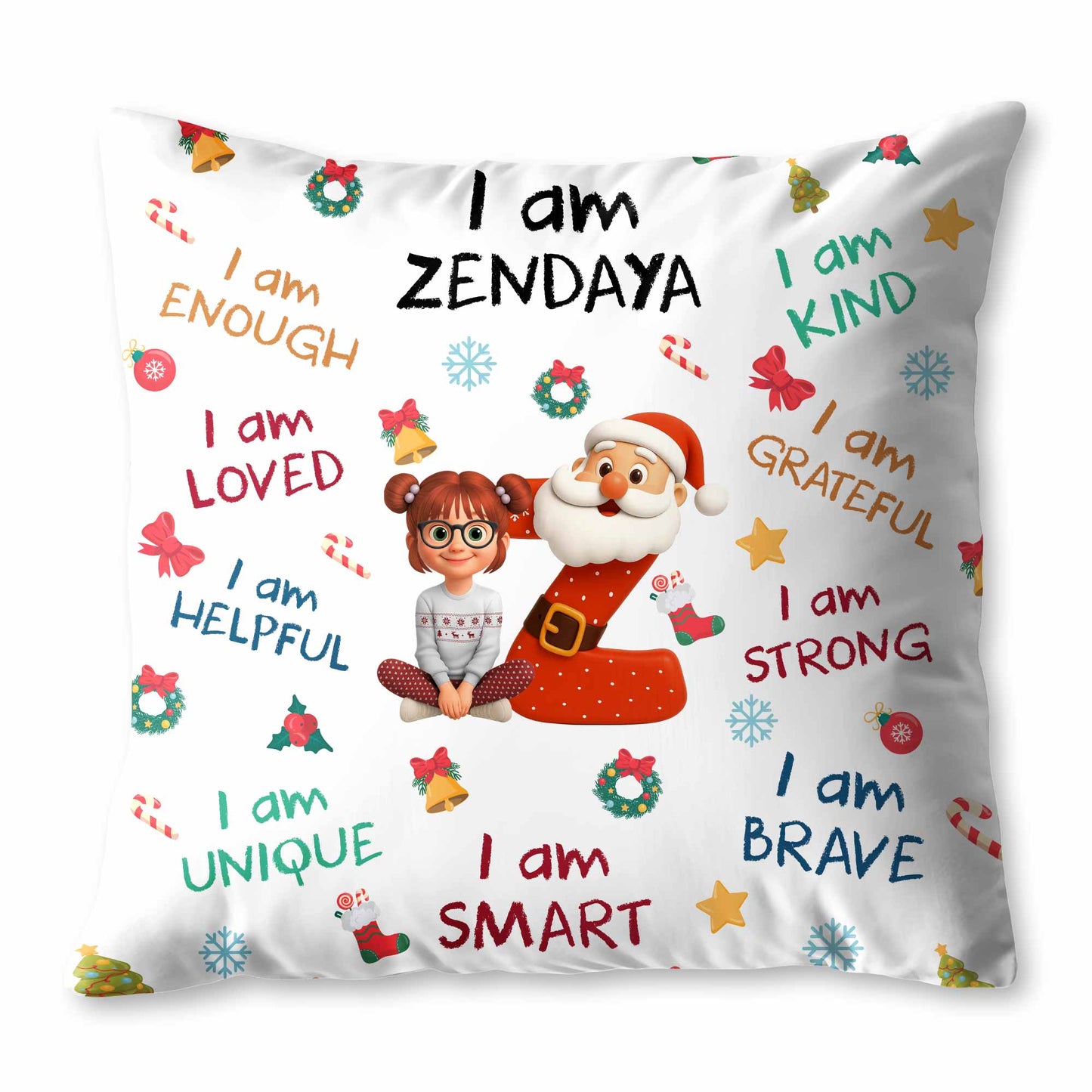 I Am Enough, Loved, Helpful, Unique, Smart With Santa And Elf