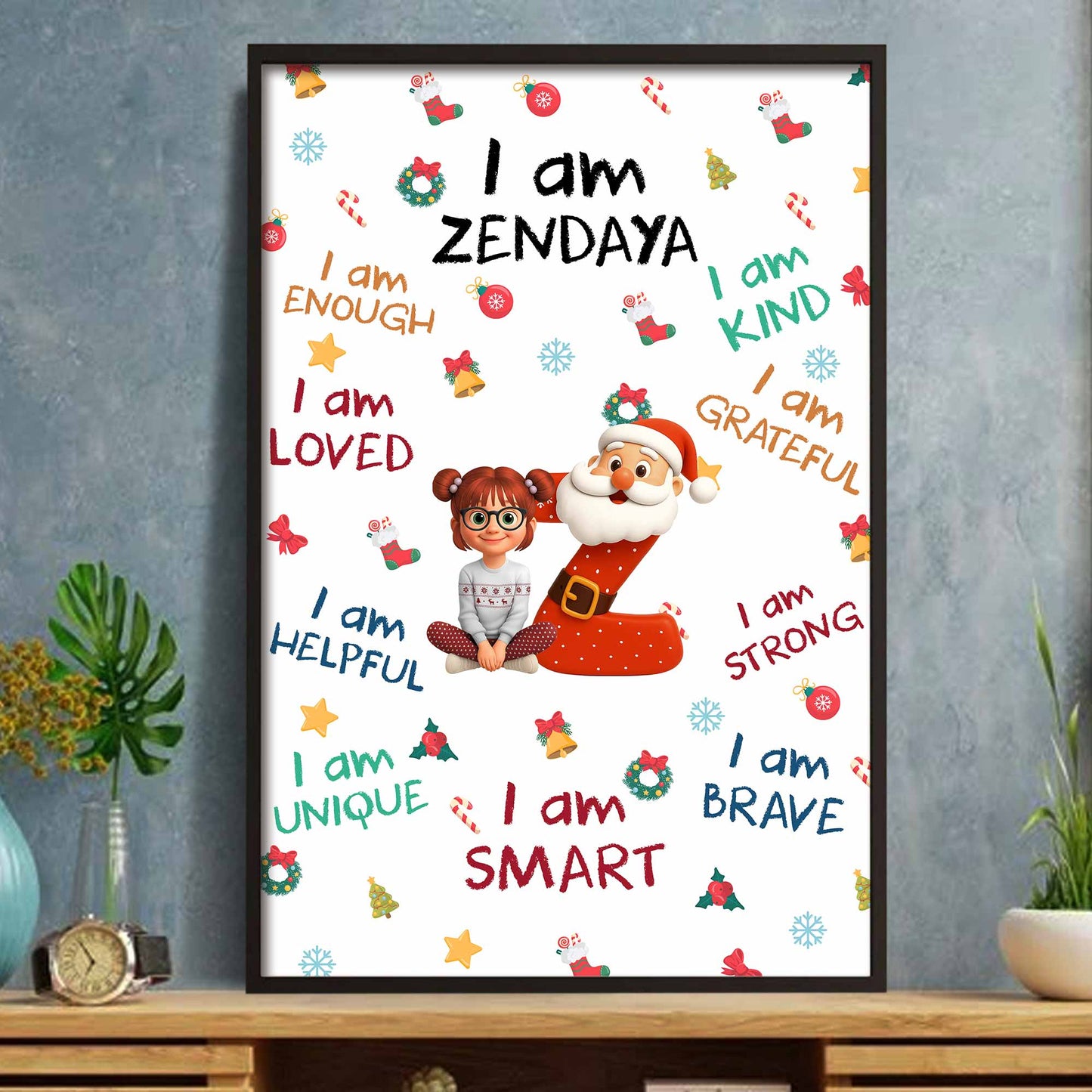 I Am Enough, Loved, Helpful, Unique, Smart Poster