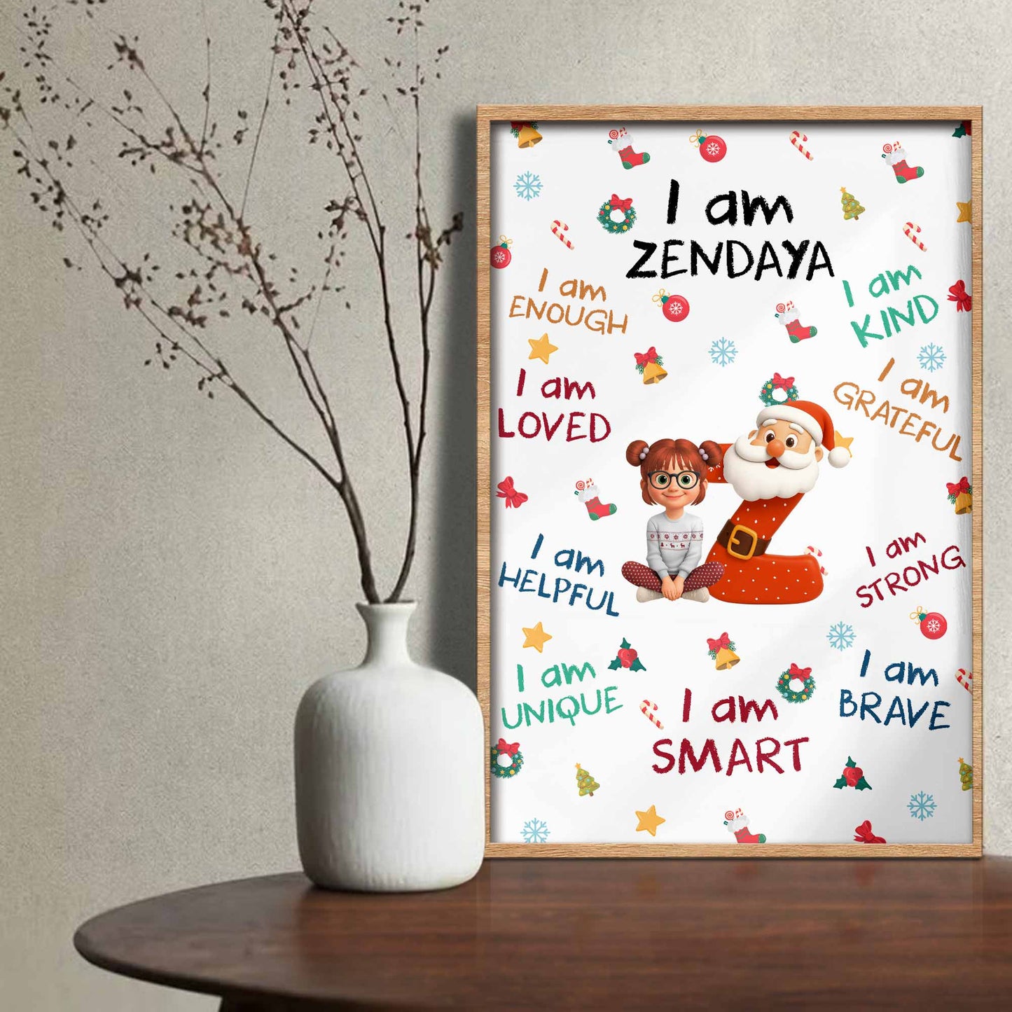 I Am Enough, Loved, Helpful, Unique, Smart Poster