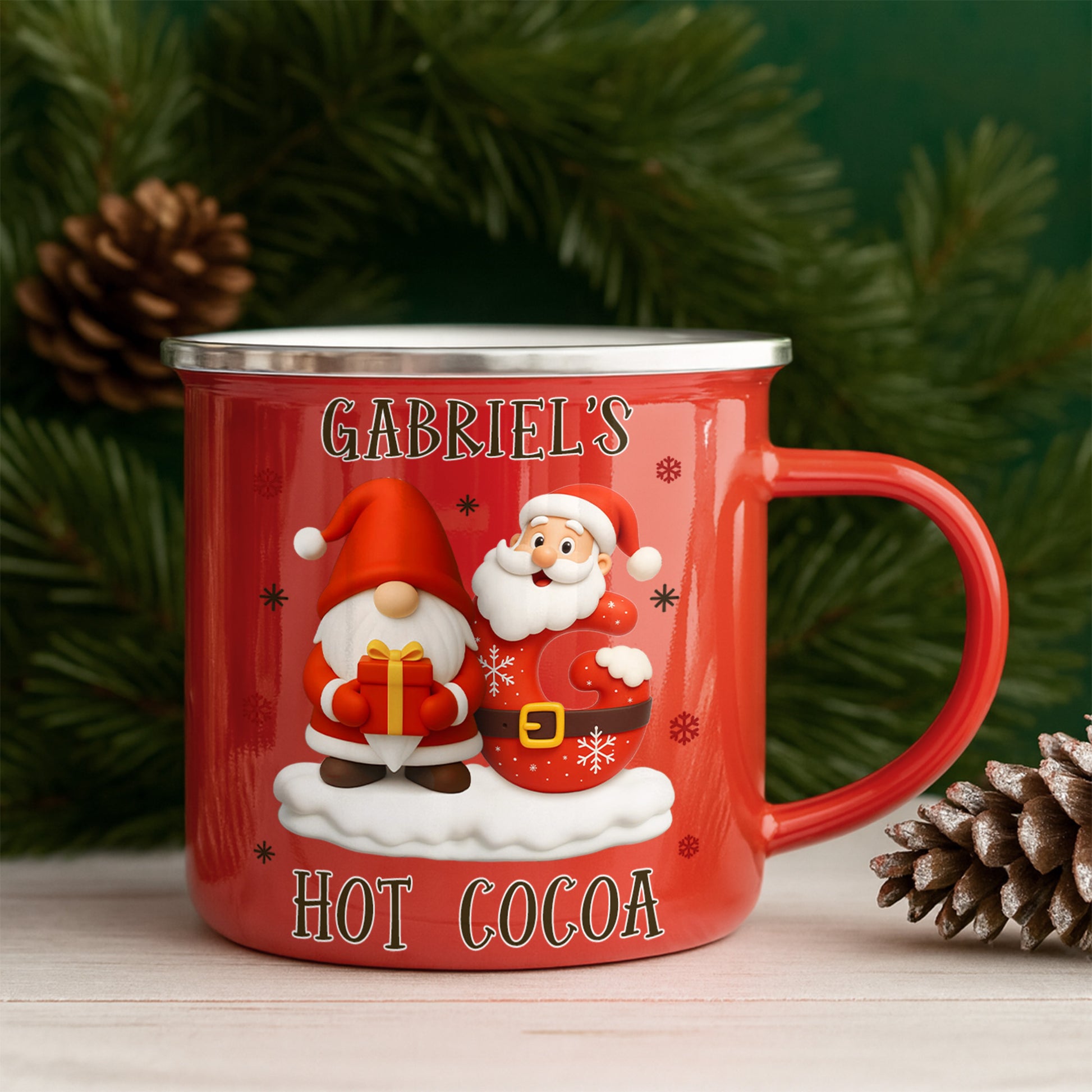 Personalized Hot Cocoa Mug With Santa And Gifts