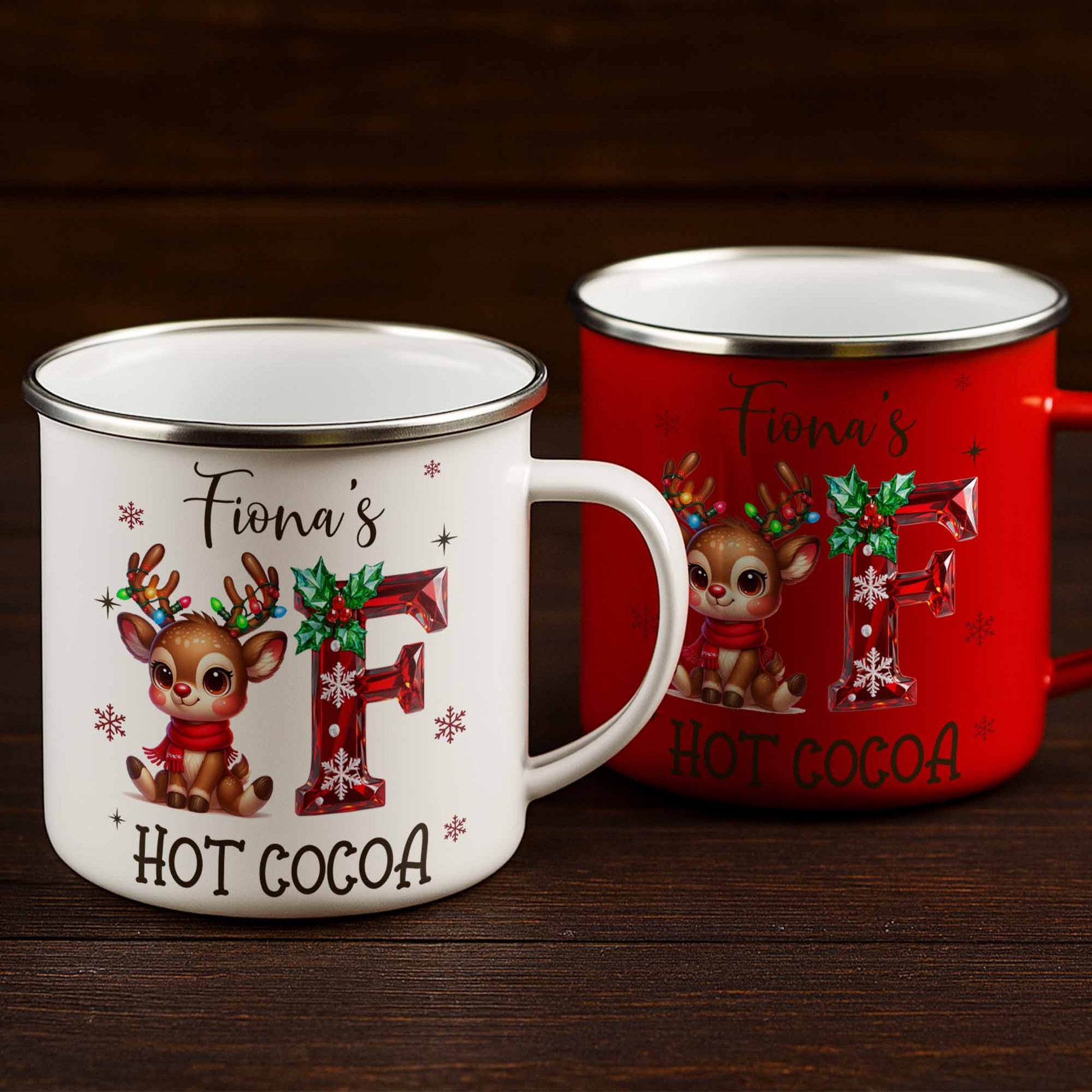 Steaming Hot Cocoa To Warm Your Heart, Reindeer And Candy Cane