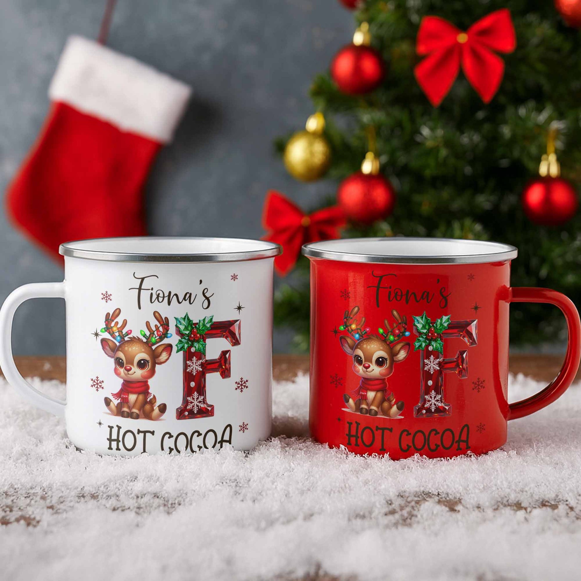 Steaming Hot Cocoa To Warm Your Heart, Reindeer And Candy Cane