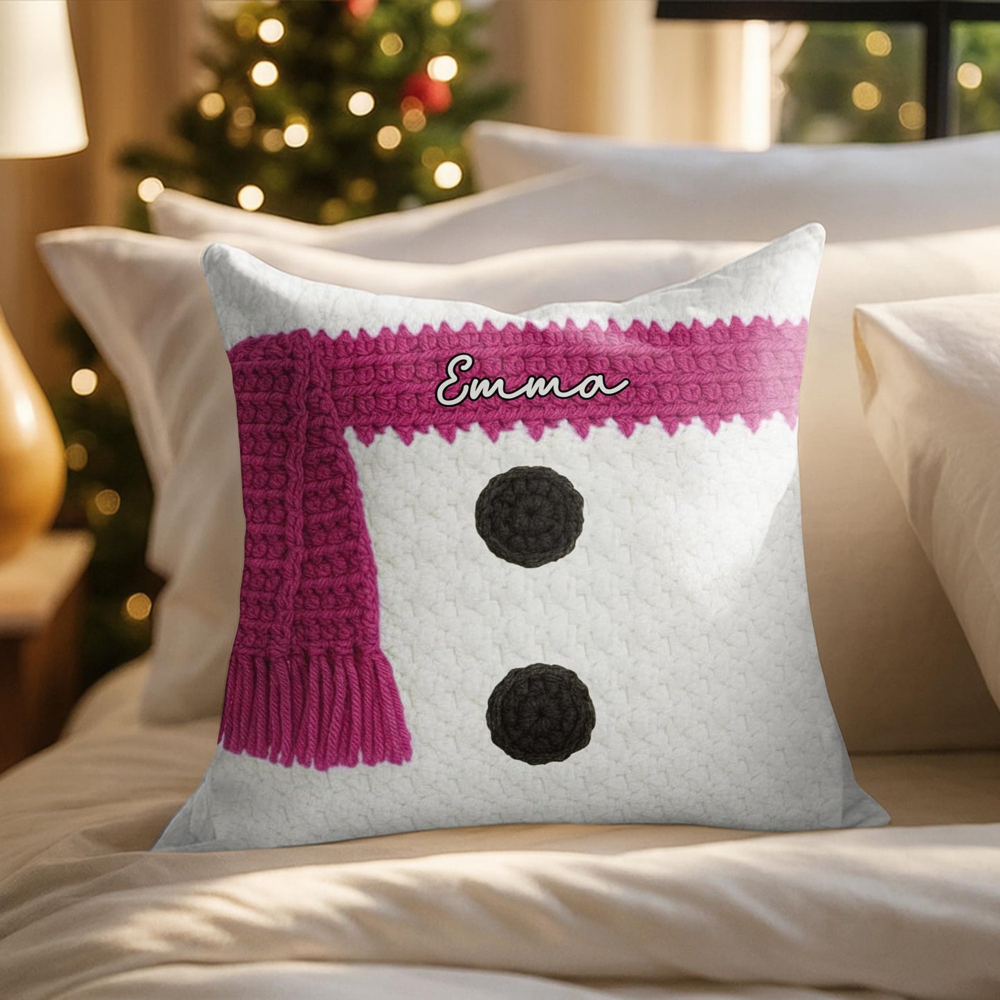 Customizable Knitted Snowman Scarf Design