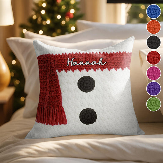 Customizable Knitted Snowman Scarf Design