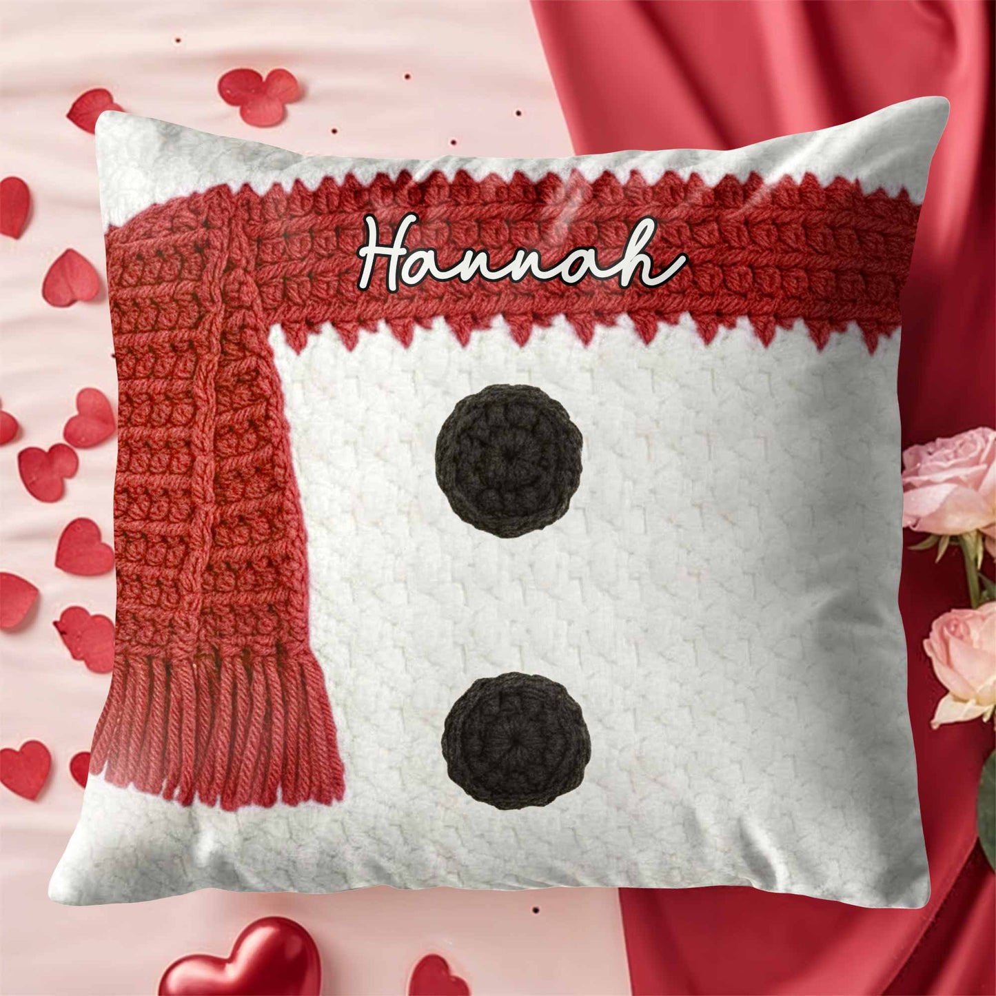 Customizable Knitted Snowman Scarf Design