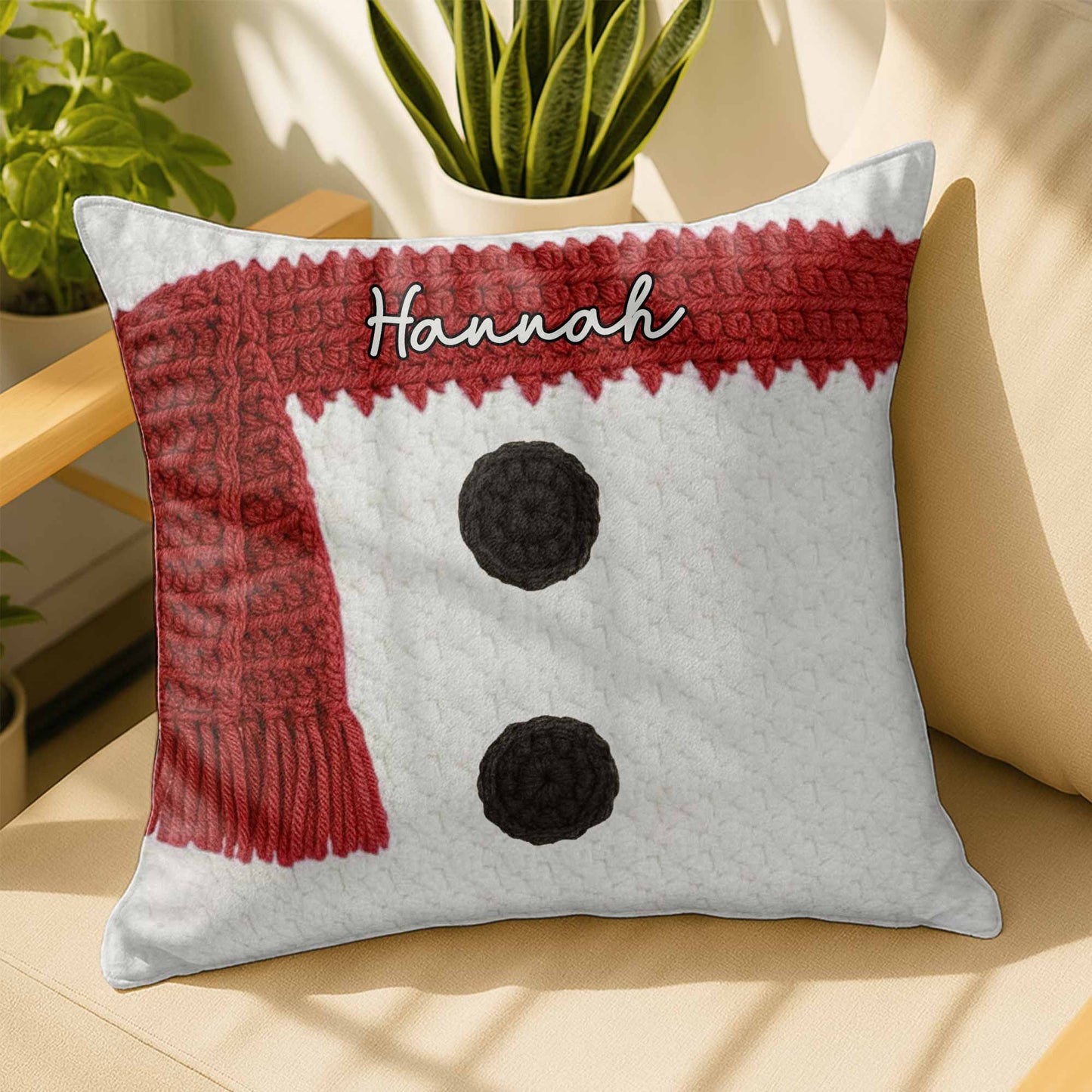 Customizable Knitted Snowman Scarf Design