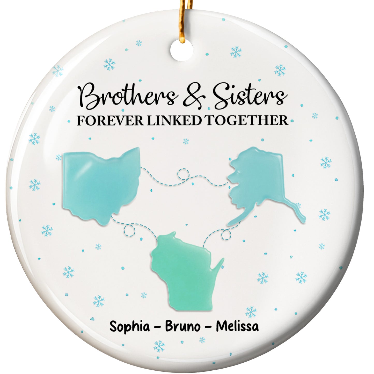 Brothers & Sisters Forever Linked Together With Snowflakes
