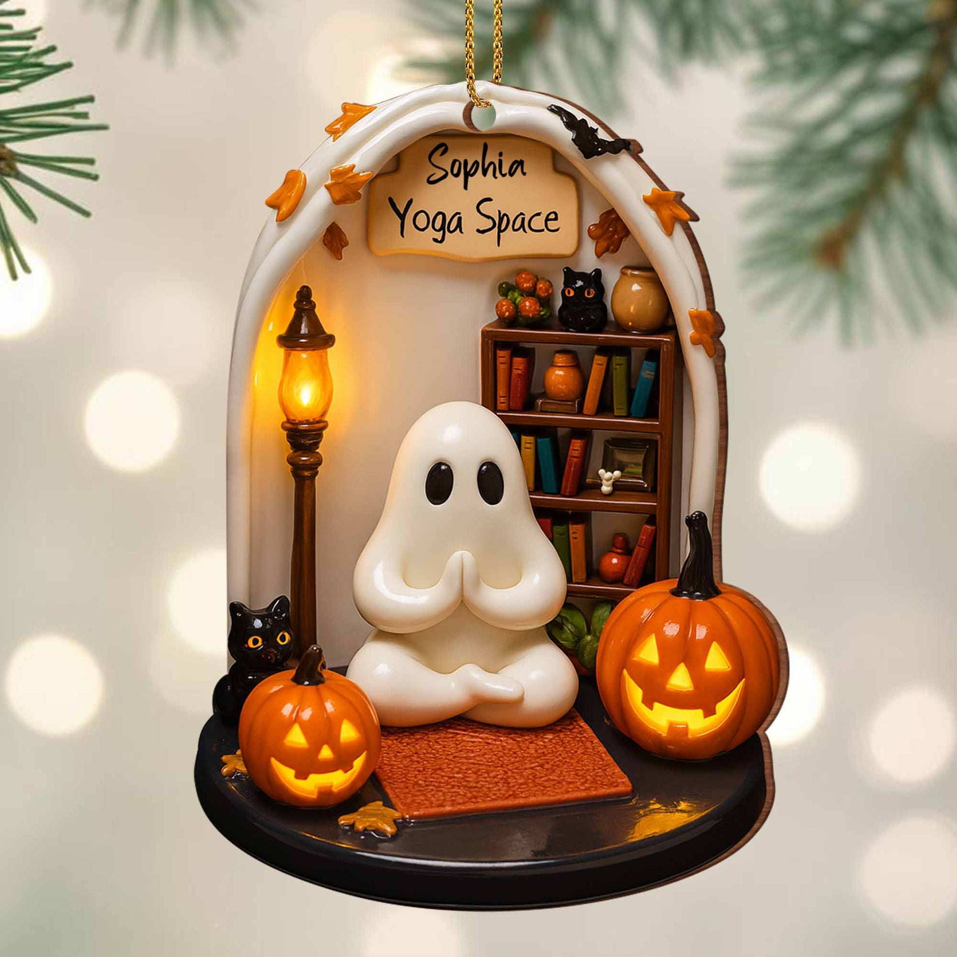Yoga Space Halloween Pumpkin Ghost Decor