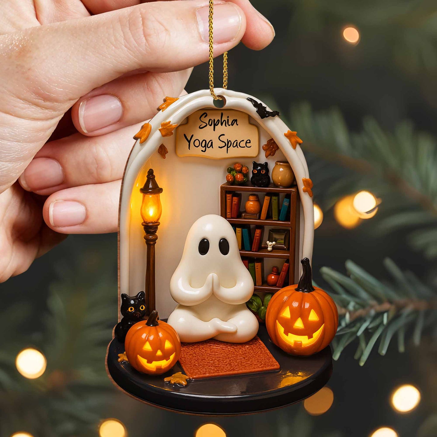 Yoga Space Halloween Pumpkin Ghost Decor
