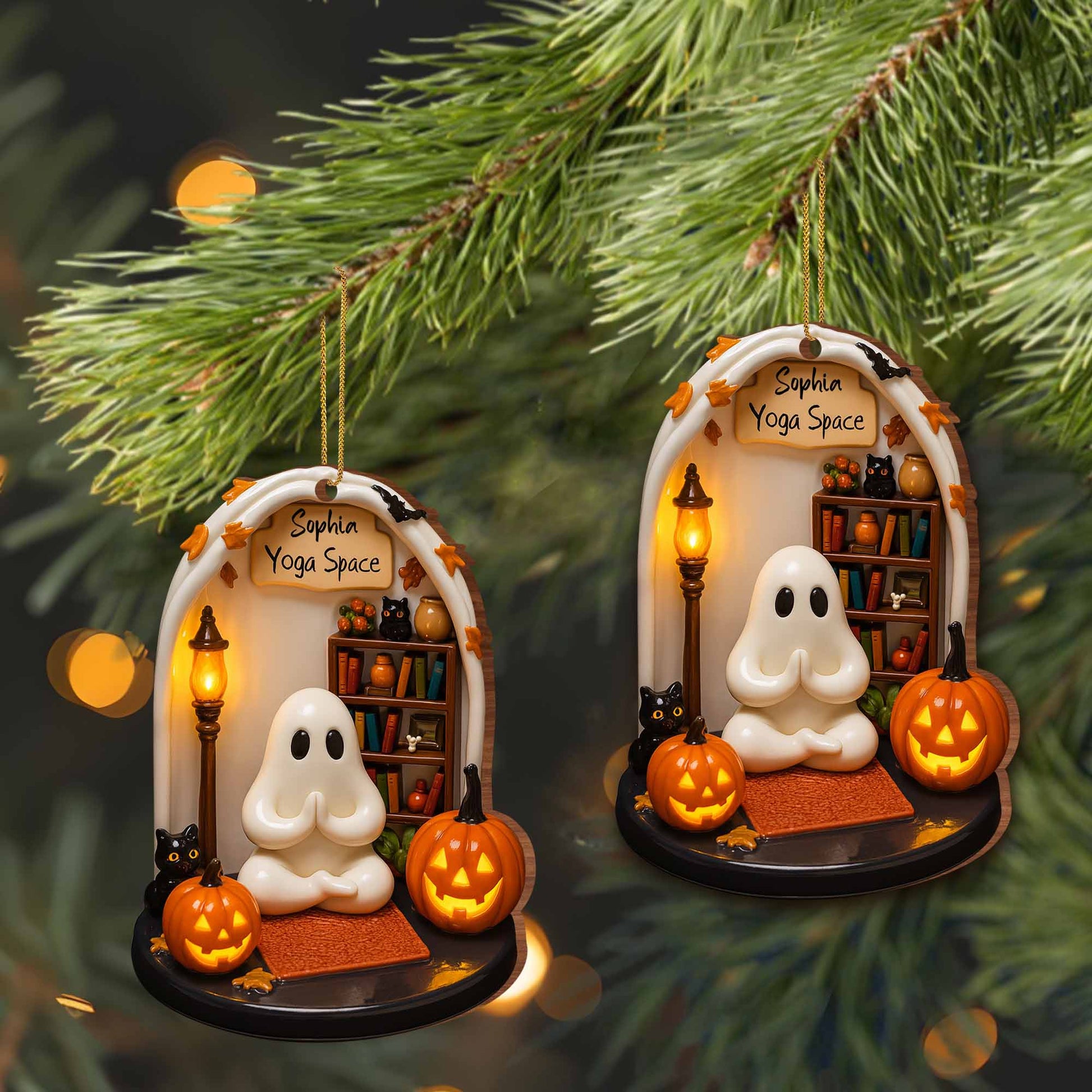 Yoga Space Halloween Pumpkin Ghost Decor