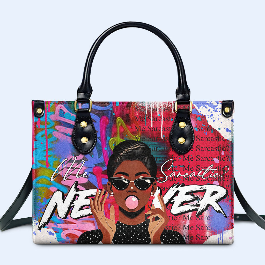Moi, sarcastique ? Jamais ! - Sac à main en cuir personnalisé - DG084_HB