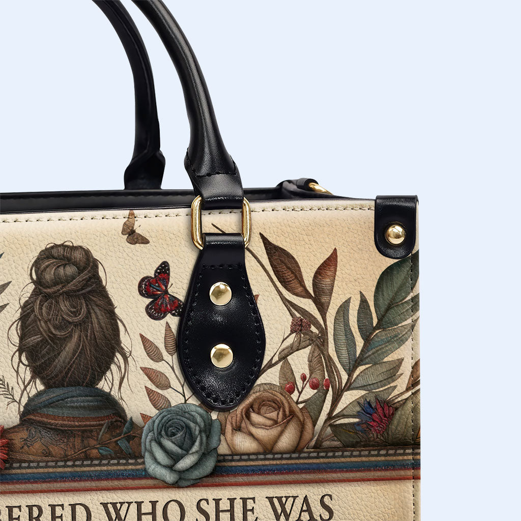 She Remembered - Personalized Custom Leather Handbag - btf_remember_1 ag34