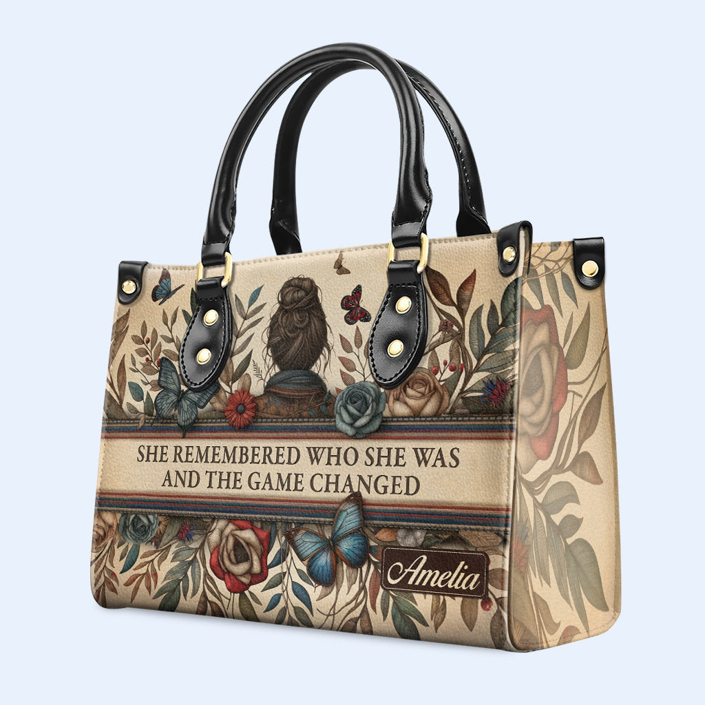 She Remembered - Personalized Custom Leather Handbag - btf_remember_1 ag34