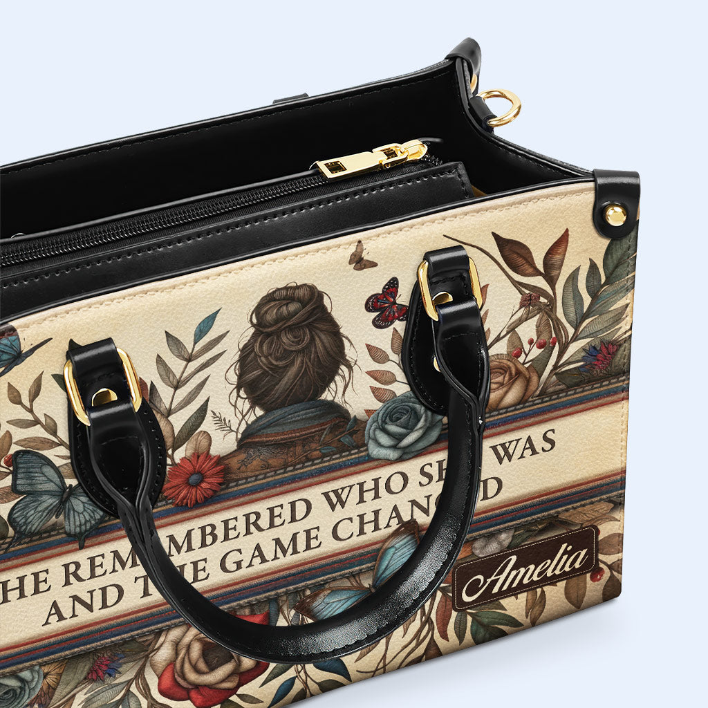 She Remembered - Personalized Custom Leather Handbag - btf_remember_1 ag34