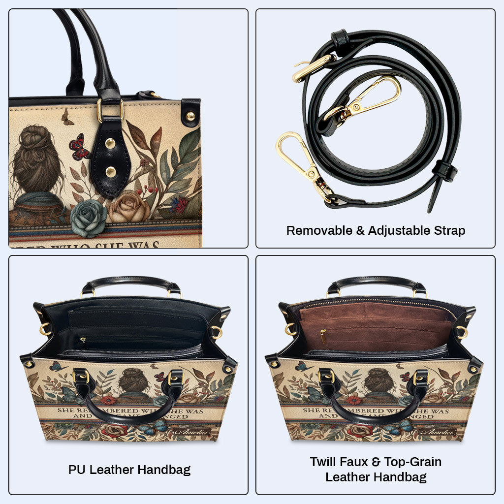 She Remembered - Personalized Custom Leather Handbag - btf_remember_1 ag34