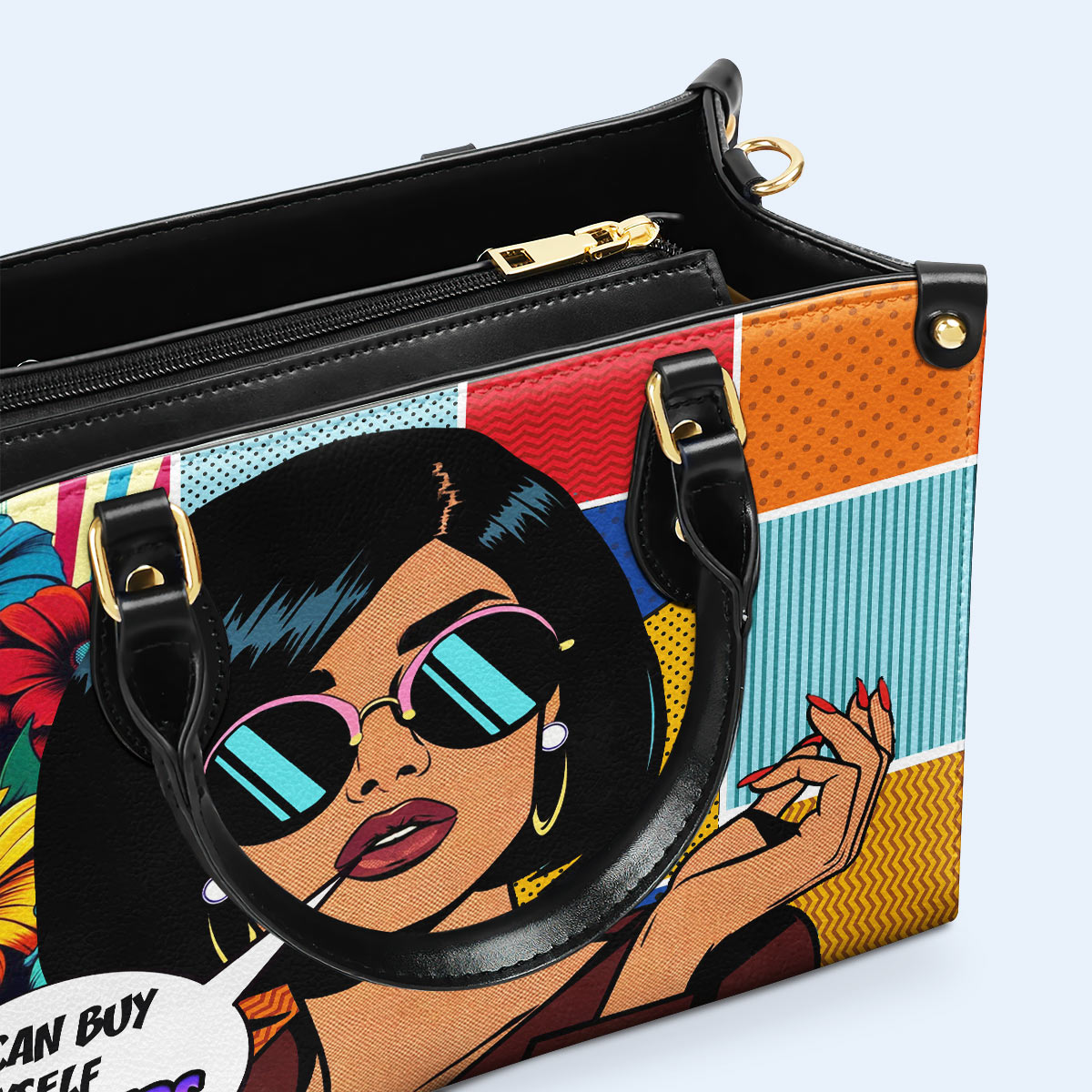 Je peux m'acheter des fleurs - Sac à main en cuir personnalisé - buyf05