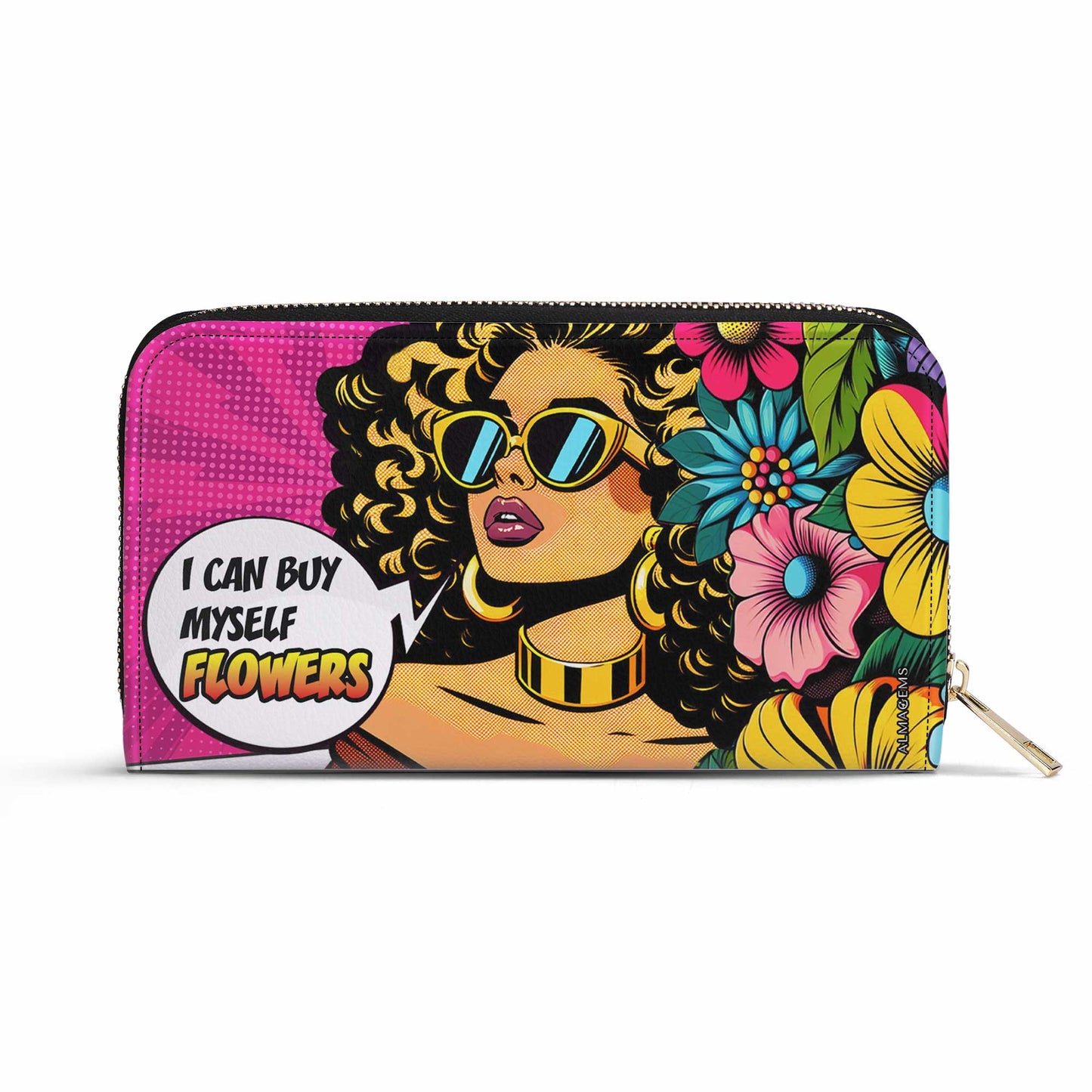 Portefeuille en cuir pour femme « Je peux m'acheter des fleurs » - buyf06WL