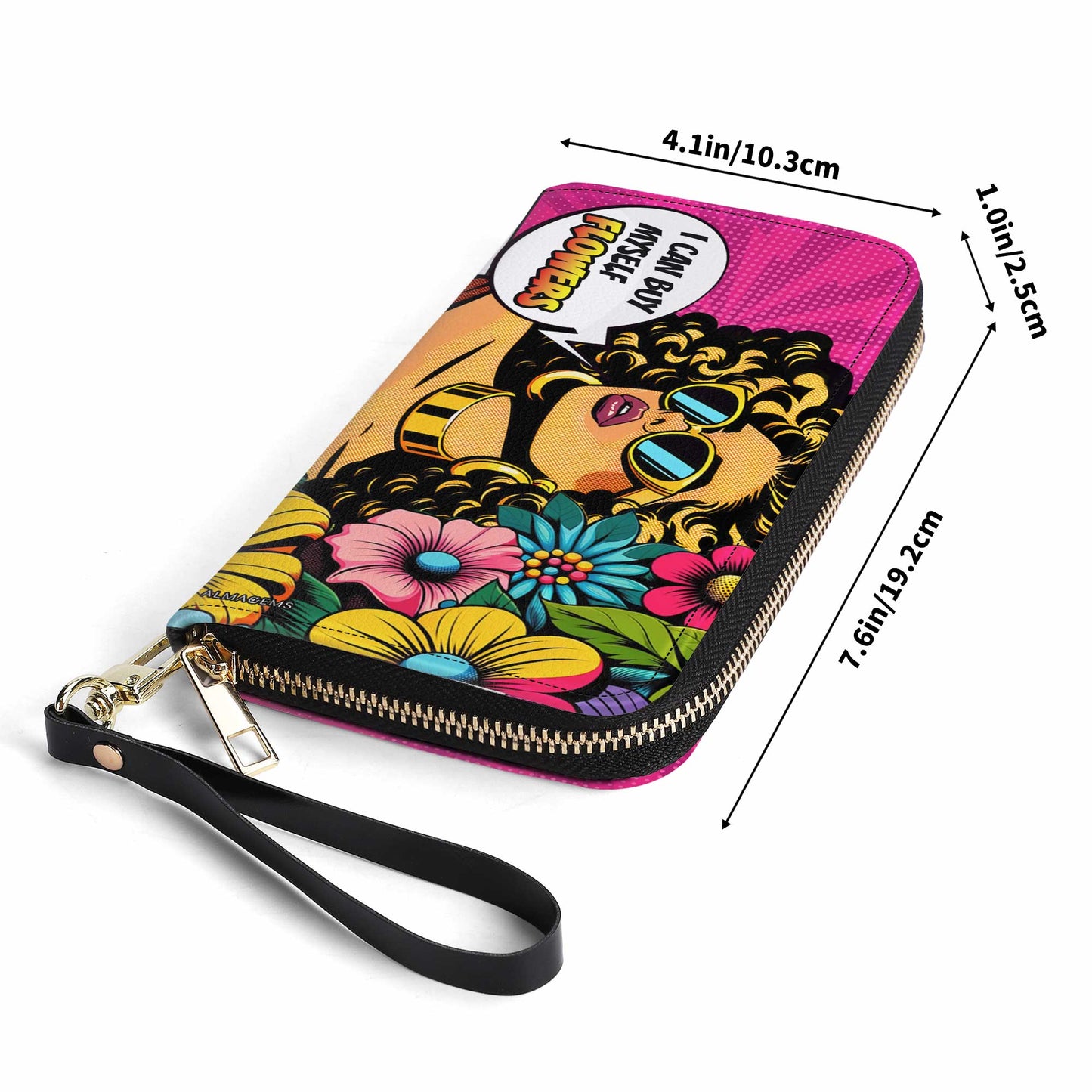 Portefeuille en cuir pour femme « Je peux m'acheter des fleurs » - buyf06WL