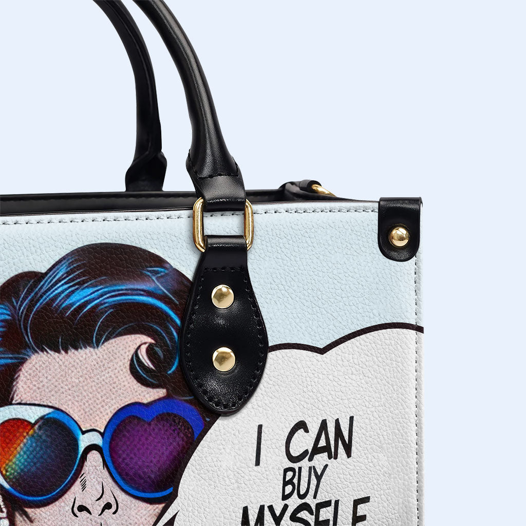 Je peux m'acheter des fleurs - Sac à main en cuir personnalisé - buyflowers02