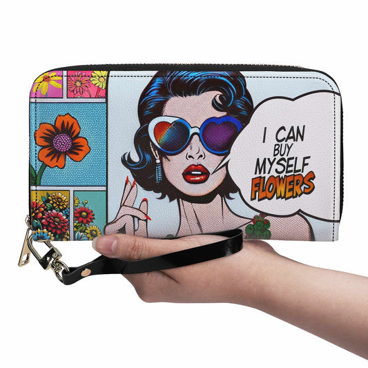 Je peux m'acheter des fleurs - Portefeuille en cuir pour femme - buyflowers02WL