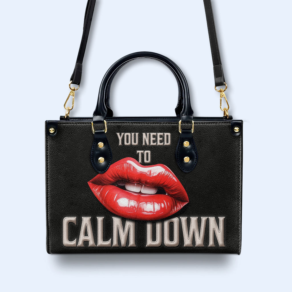 Calm Down - Bolso de mano de cuero personalizado - calmdown03