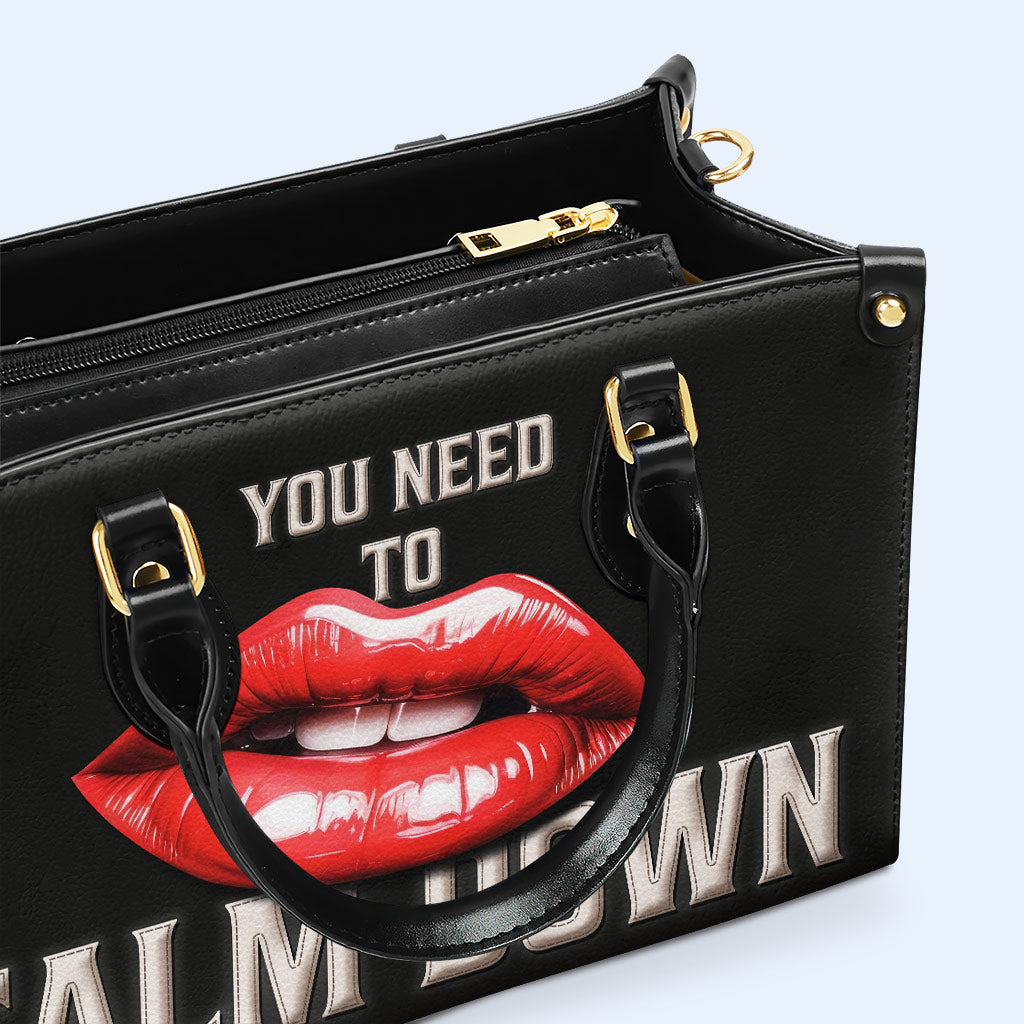 Calm Down - Bolso de mano de cuero personalizado - calmdown03