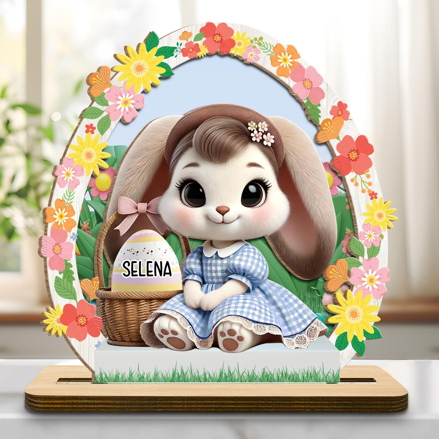 A Delightful Celebration Of Spring And Joy - Personalized Custom 2-Layer Wood Plaque With Flat Base - GRK003_WPLA