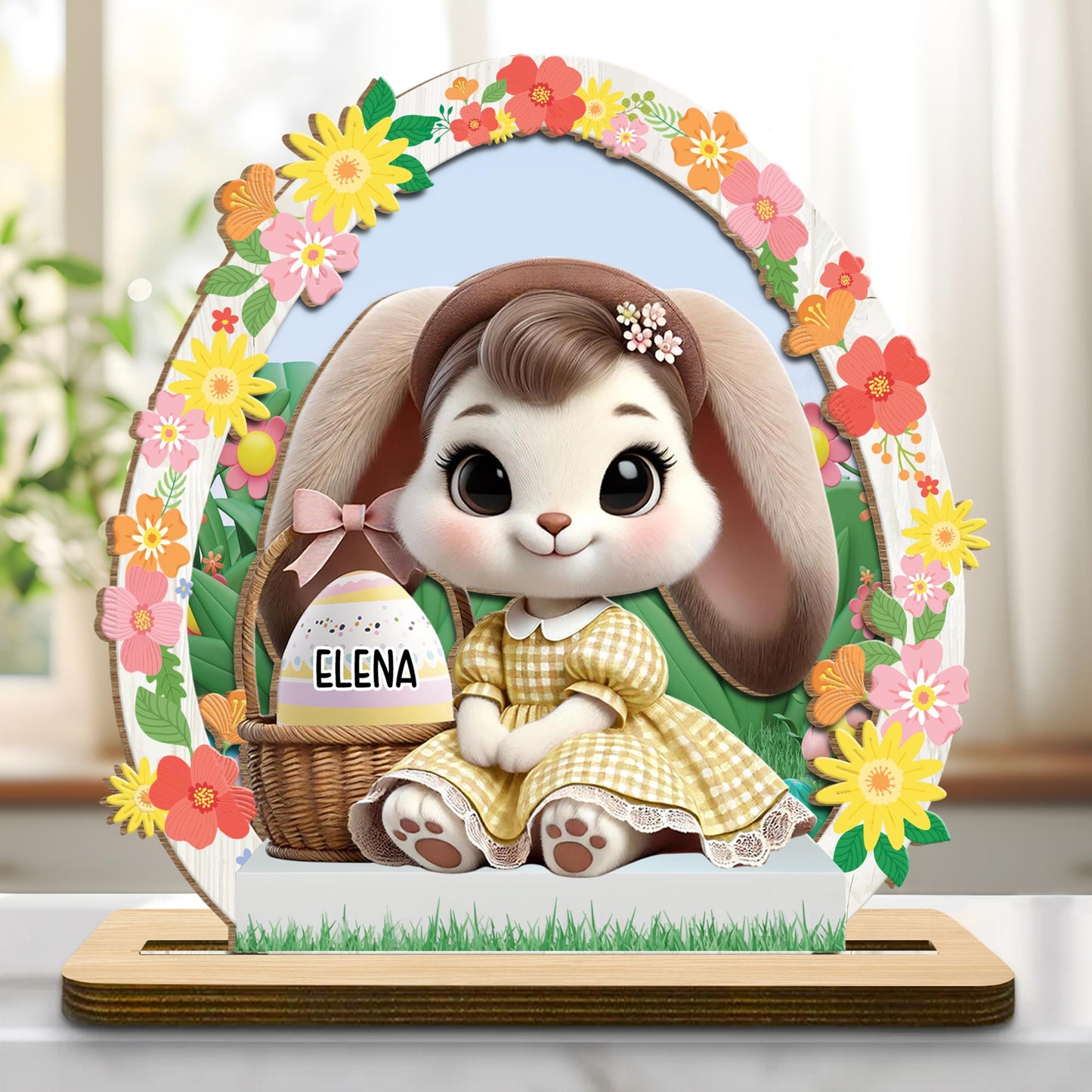 A Delightful Celebration Of Spring And Joy - Personalized Custom 2-Layer Wood Plaque With Flat Base - GRK003_WPLA
