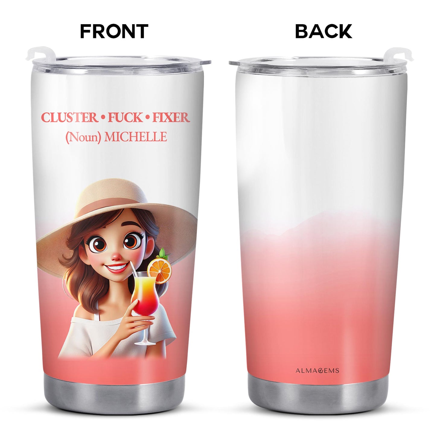 Cluster Fixer : une touche personnelle à chaque gorgée - Gobelet personnalisé en acier inoxydable 590 ml et 850 ml - COL026_TB
