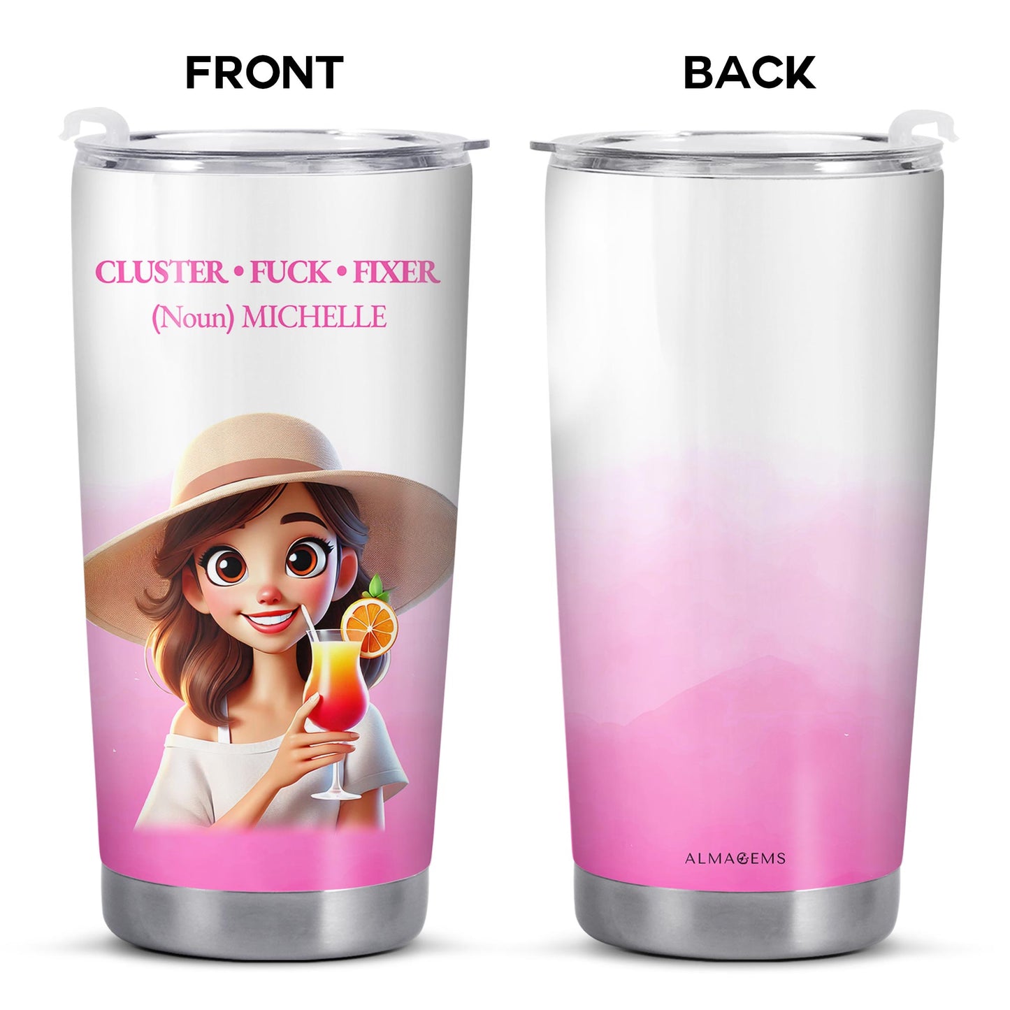 Cluster Fixer : une touche personnelle à chaque gorgée - Gobelet personnalisé en acier inoxydable 590 ml et 850 ml - COL026_TB