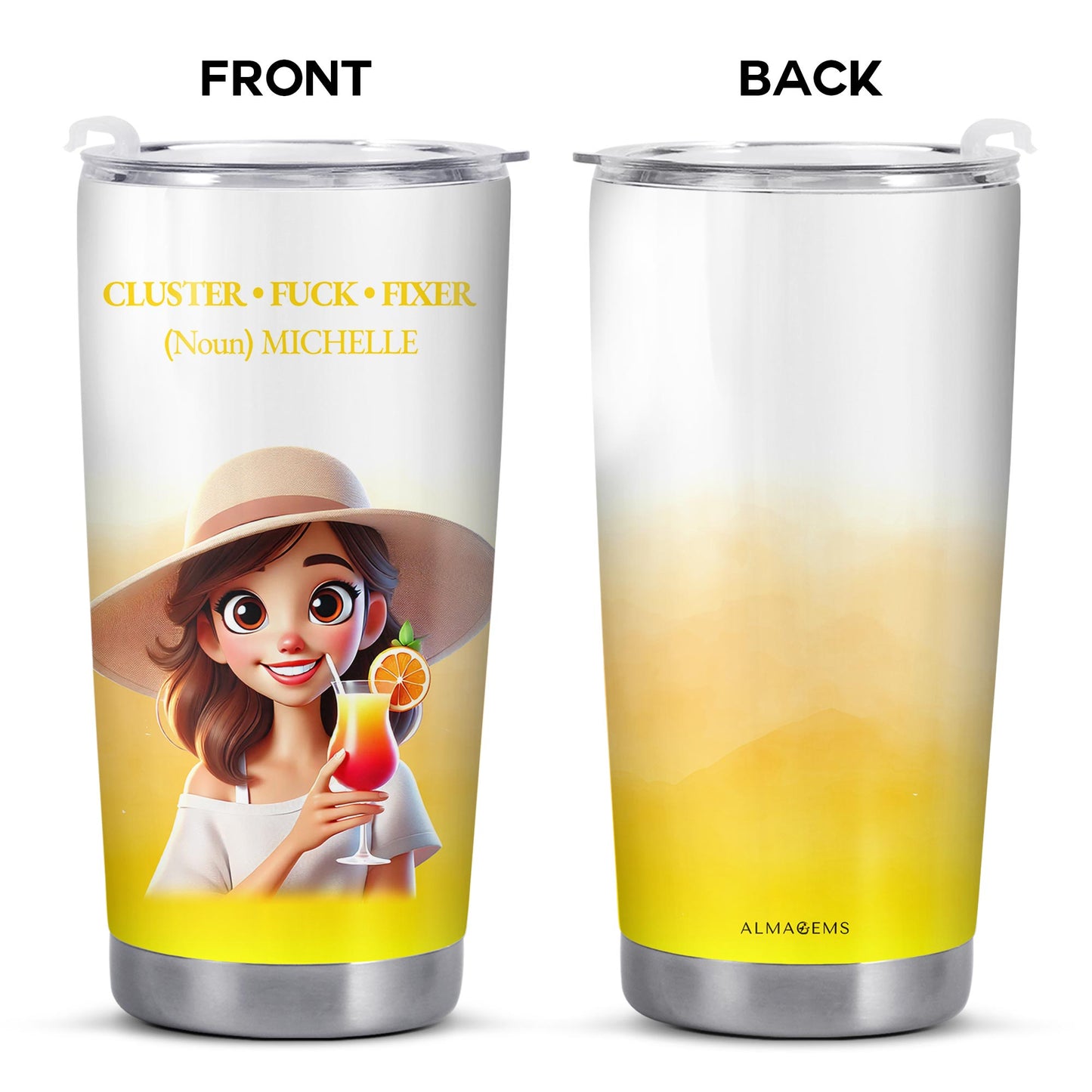 Cluster Fixer : une touche personnelle à chaque gorgée - Gobelet personnalisé en acier inoxydable 590 ml et 850 ml - COL026_TB