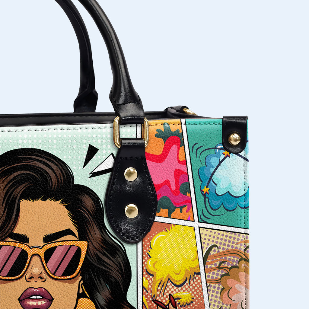 Soy suficiente - Bolso de mano de cuero personalizado - enough02