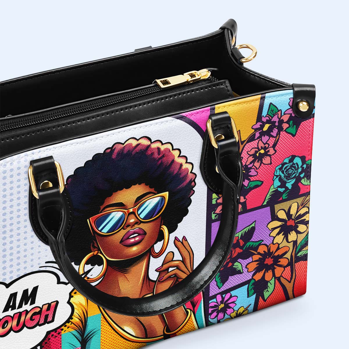 Je suis assez - Sac à main en cuir personnalisé - enough04