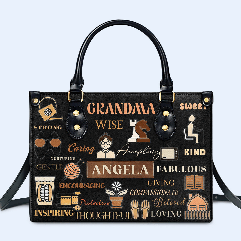 Grand-mère. Abuela - Sac à main en cuir personnalisé - FM037_HB