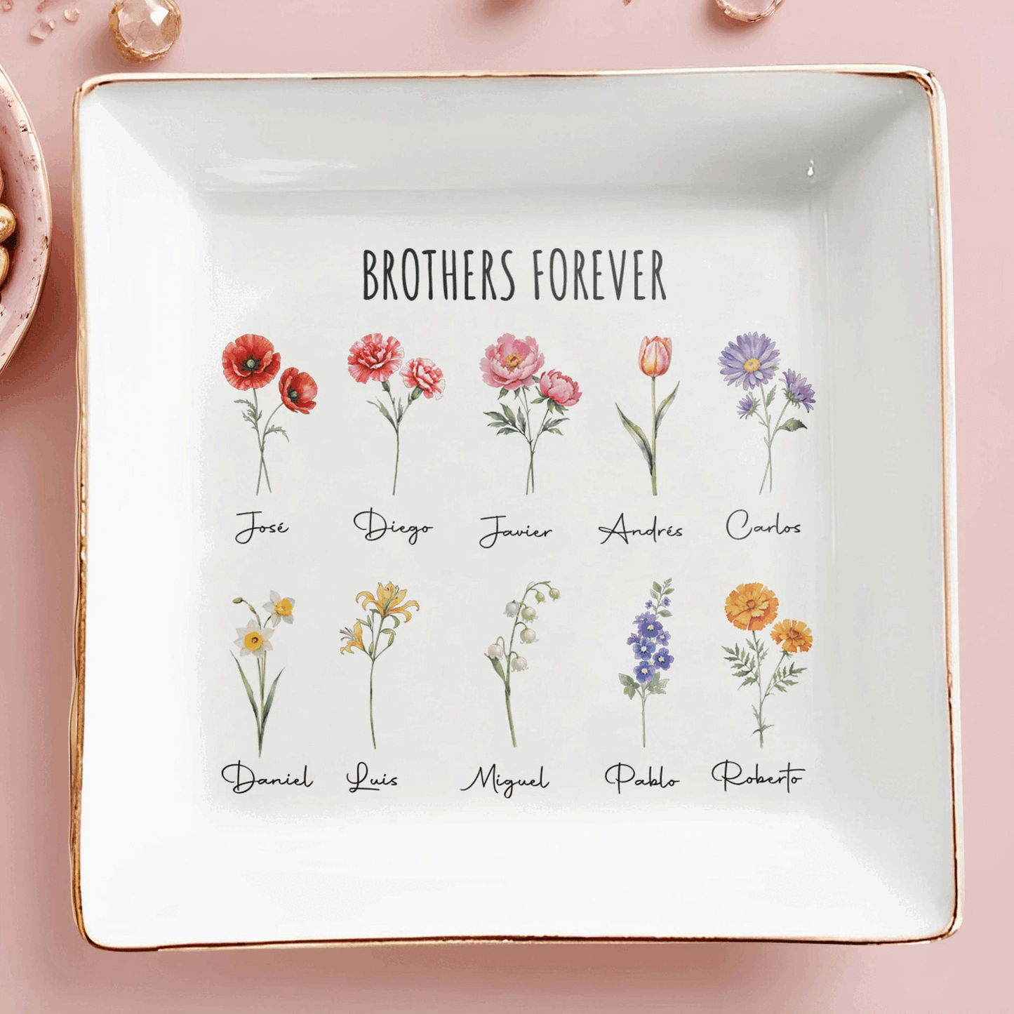Plat décoratif personnalisé Famille pour toujours - Plat à bijoux personnalisé - FM140_SCRD