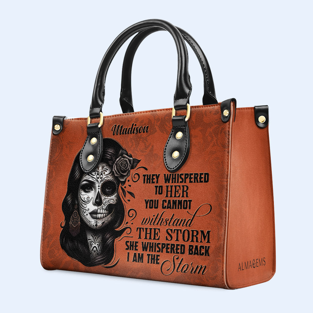 Soy la tormenta - Bolso de mano de cuero personalizado - HG22
