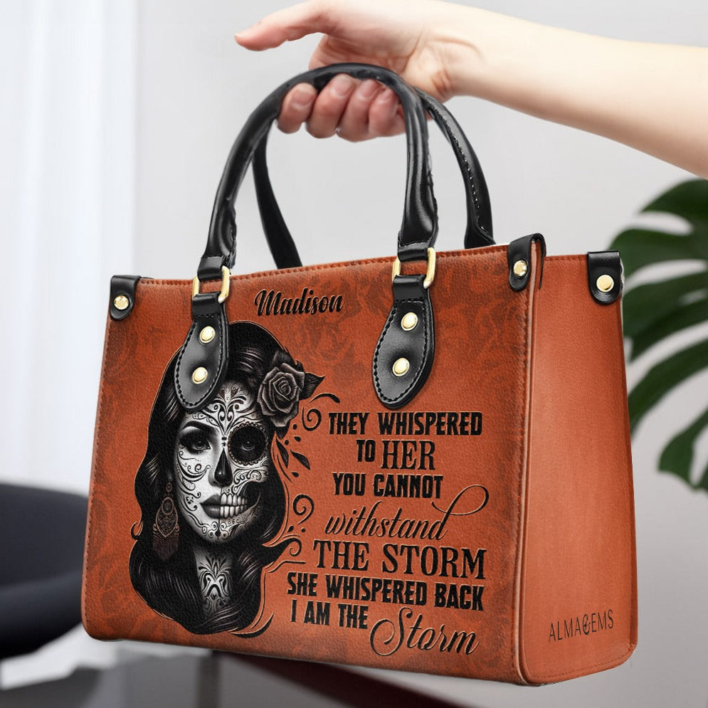 Soy la tormenta - Bolso de mano de cuero personalizado - HG22