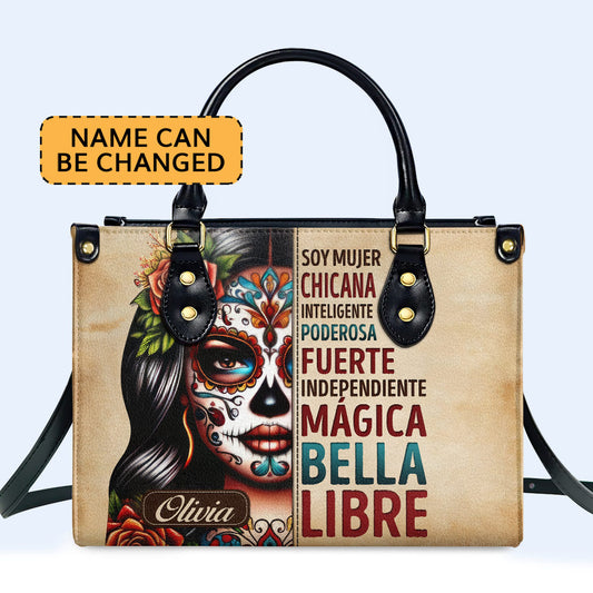 Soy Mujer Chicana - Sac à main en cuir personnalisé - MX03