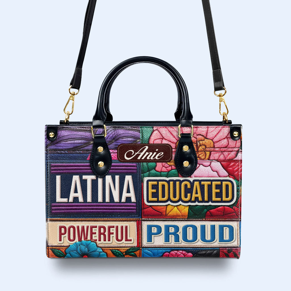 Bolso de mano de cuero personalizado, educado, poderoso y orgulloso - HG29