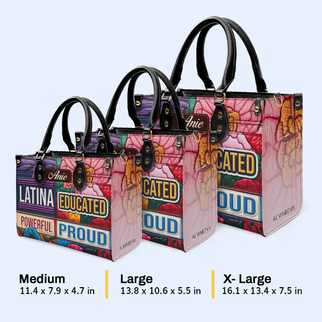 Bolso de mano de cuero personalizado, educado, poderoso y orgulloso - HG29