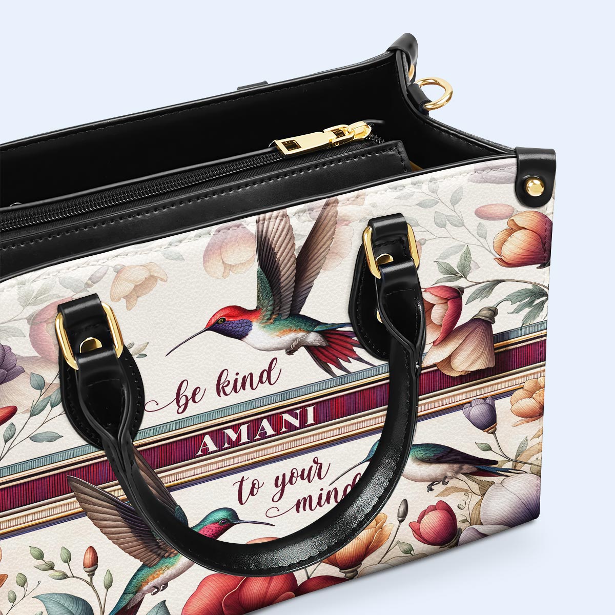 Be Kind - Colibrí - Bolso de mano de cuero personalizado - hmb_bekind_4 ag25