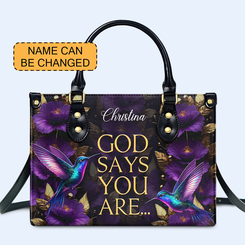 Dieu dit que vous êtes - Colibris - Sac à main en cuir personnalisé - hmb_you_are_1 ag30