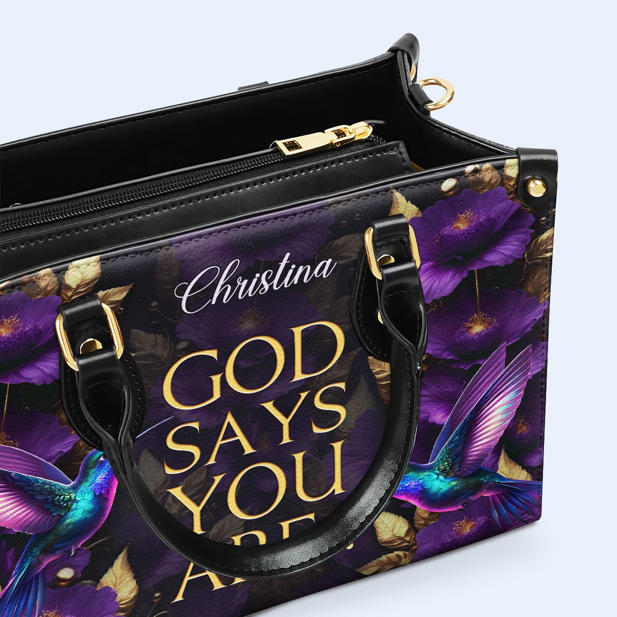 Dieu dit que vous êtes - Colibris - Sac à main en cuir personnalisé - hmb_you_are_1 ag30