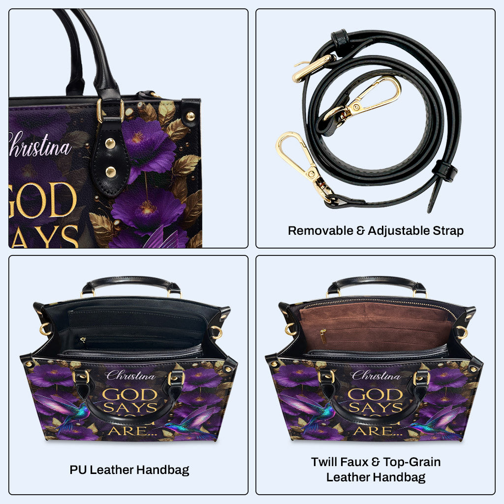 Dieu dit que vous êtes - Colibris - Sac à main en cuir personnalisé - hmb_you_are_1 ag30