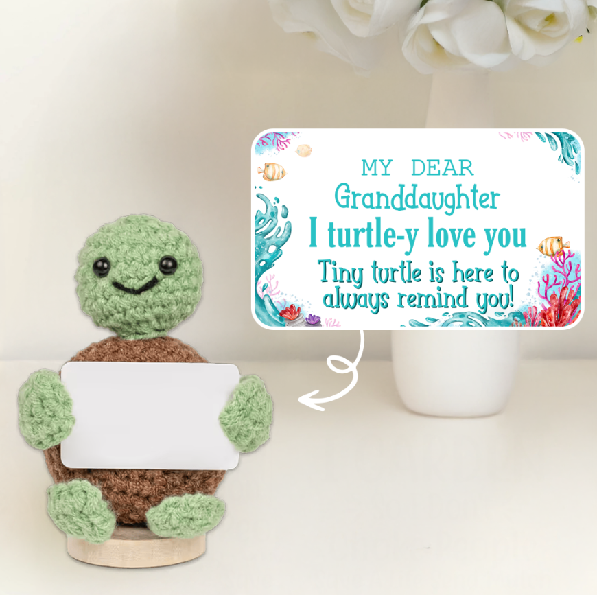 My Dear Granddaughter I Turtle-y Love You - Crochet Doll With Custom Card - GDT349_CDOLL