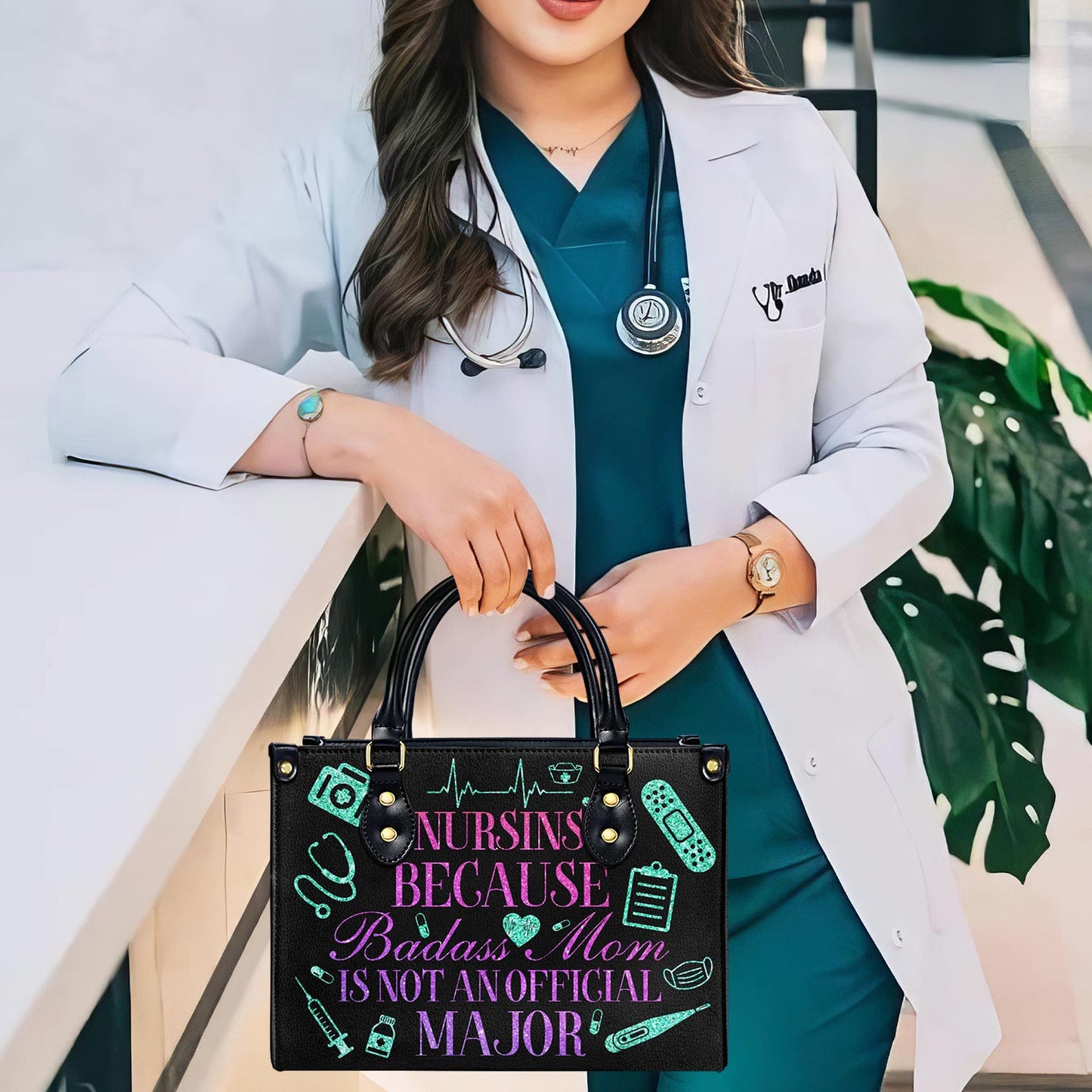Enfermera 01 - Bolso de mano de cuero personalizado - nurse01