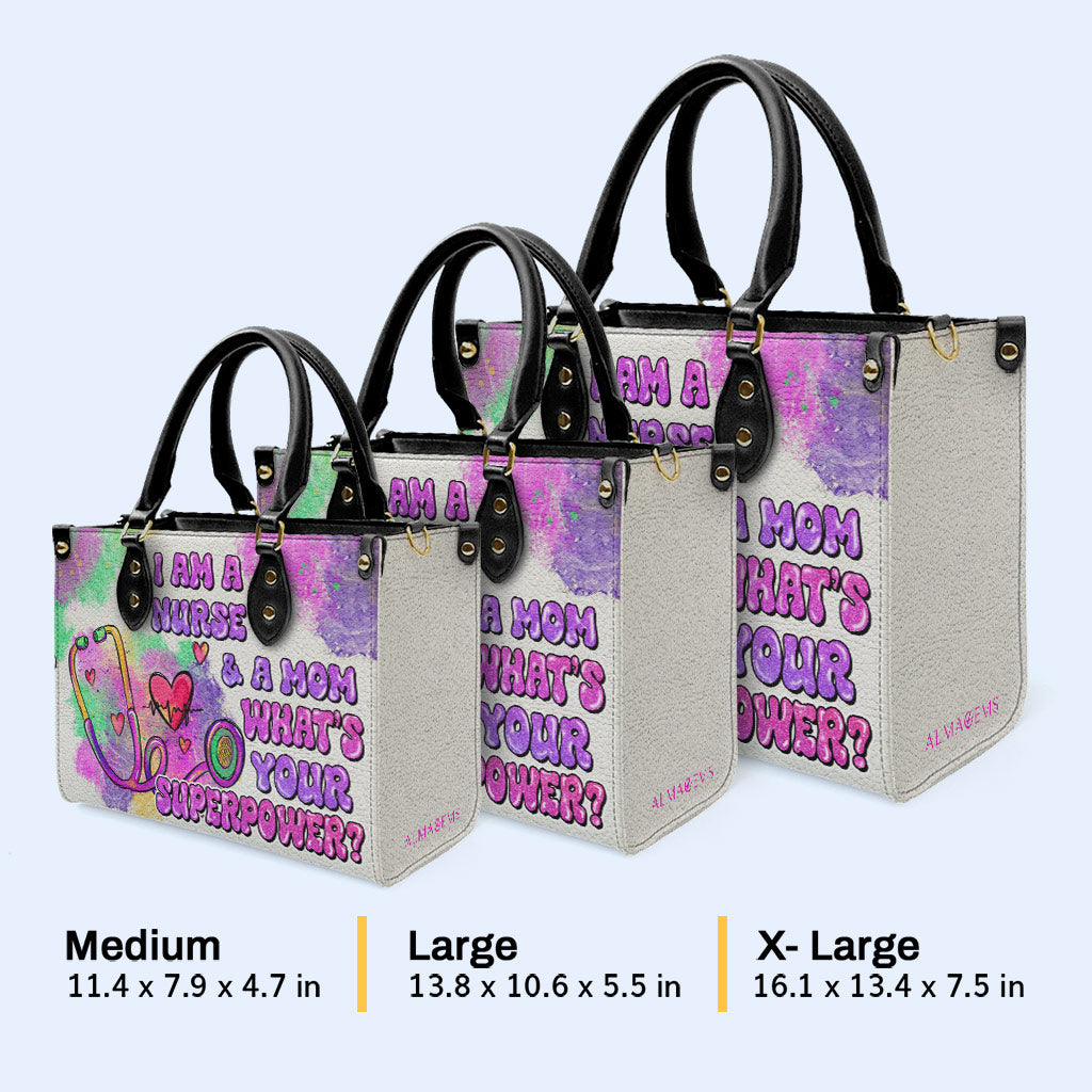 Nurse 03 - Personalized Custom Leather Handbag - nurse03