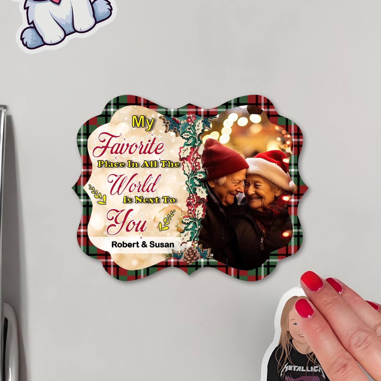 My Favorite Place In All The World Is Next To You Magnet - Personalized Custom Fridge Magnet - CP024_MAGN
