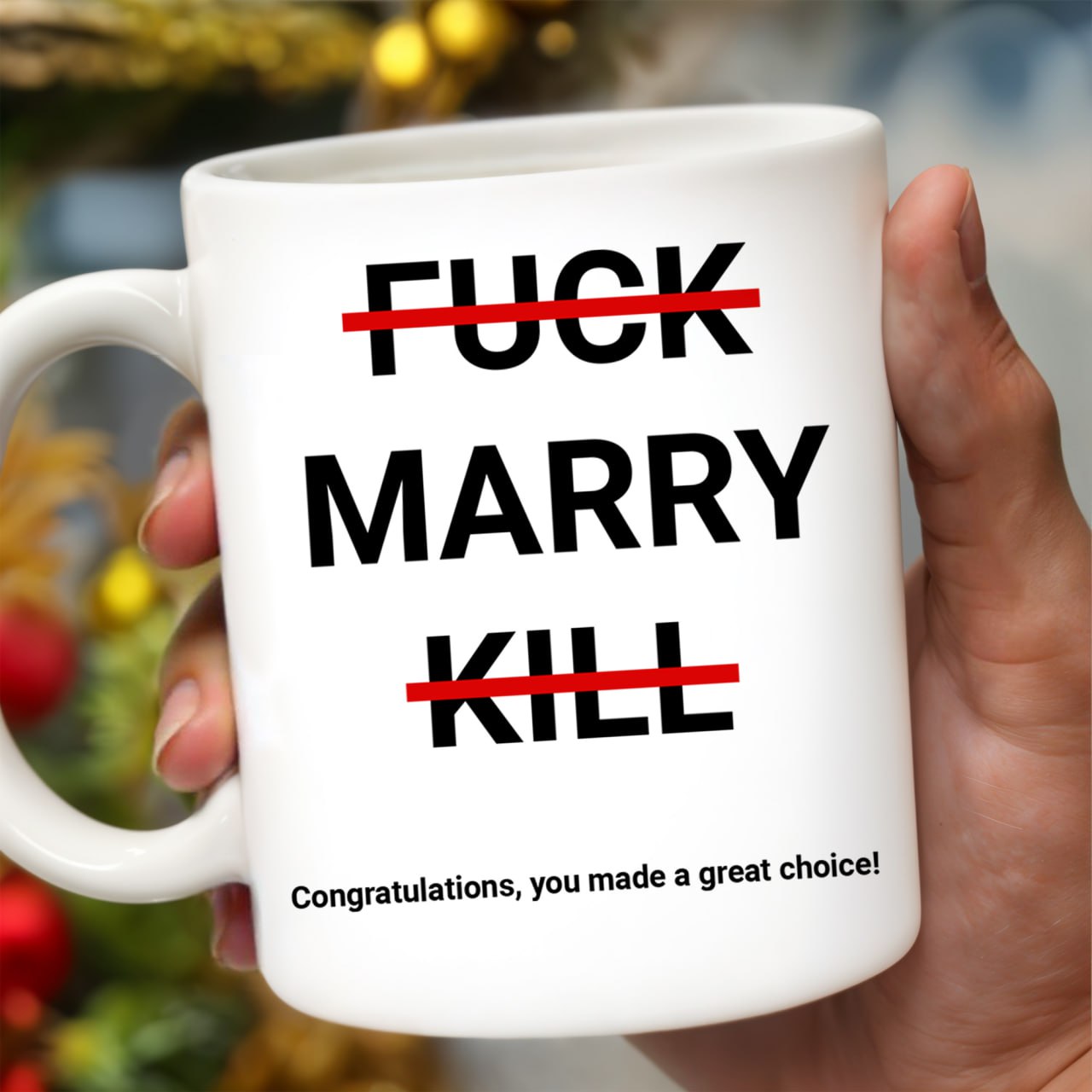 Congratulations You Made a Great Choice With Smiling Faces - Personalized Custom Coffee Mug - CPL100_MG